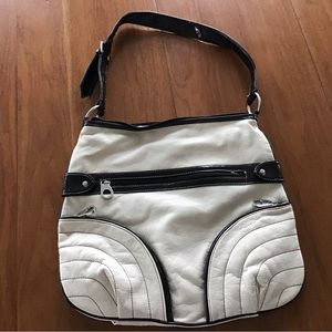 Black and cream shoulder bag